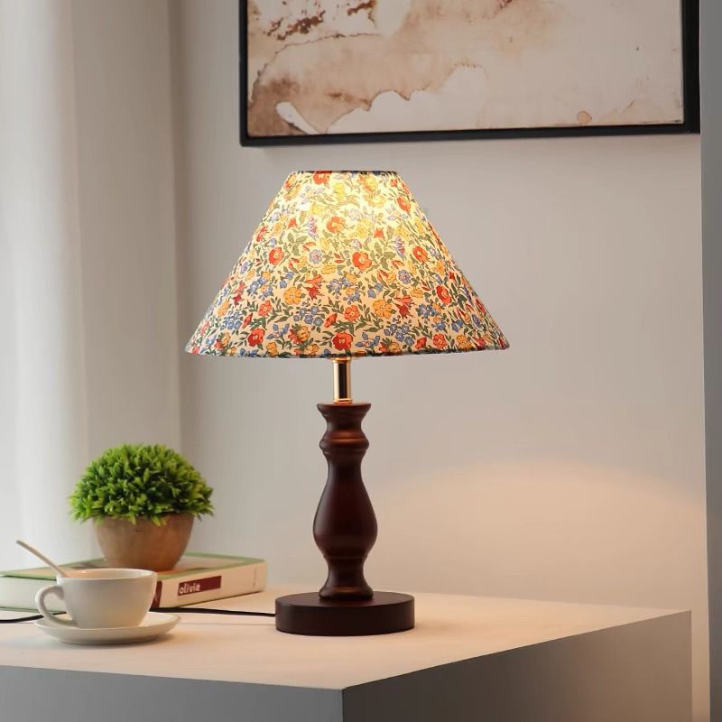 Vintage Wooden Table Lamp