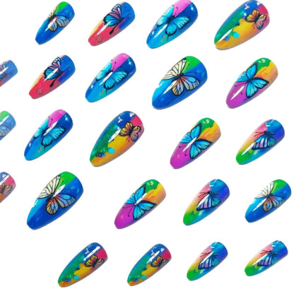 Butterfly-Inspired Vibrant Nail Art Acalora
