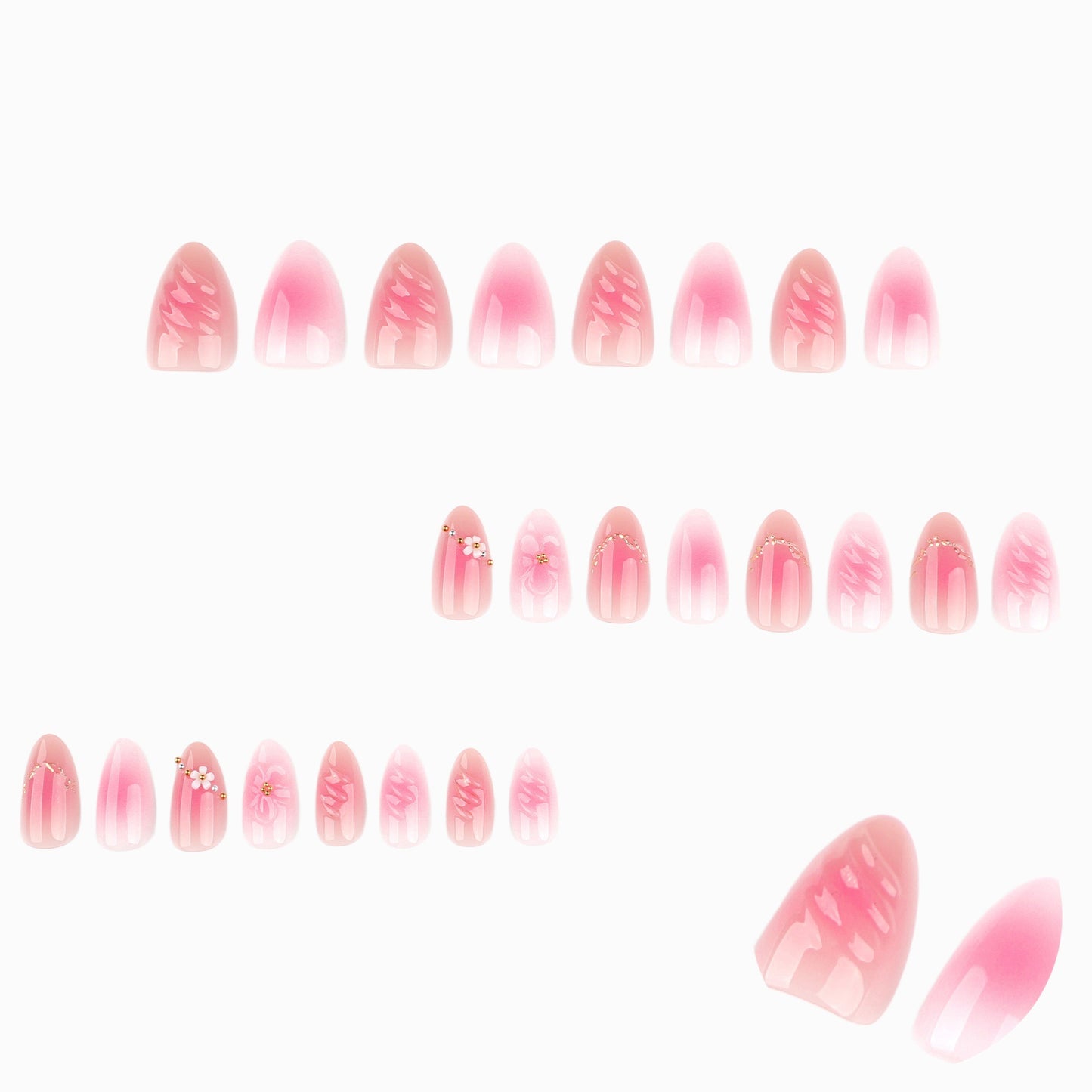 Elegant Floral 3D Press-On Nail Set Acalora