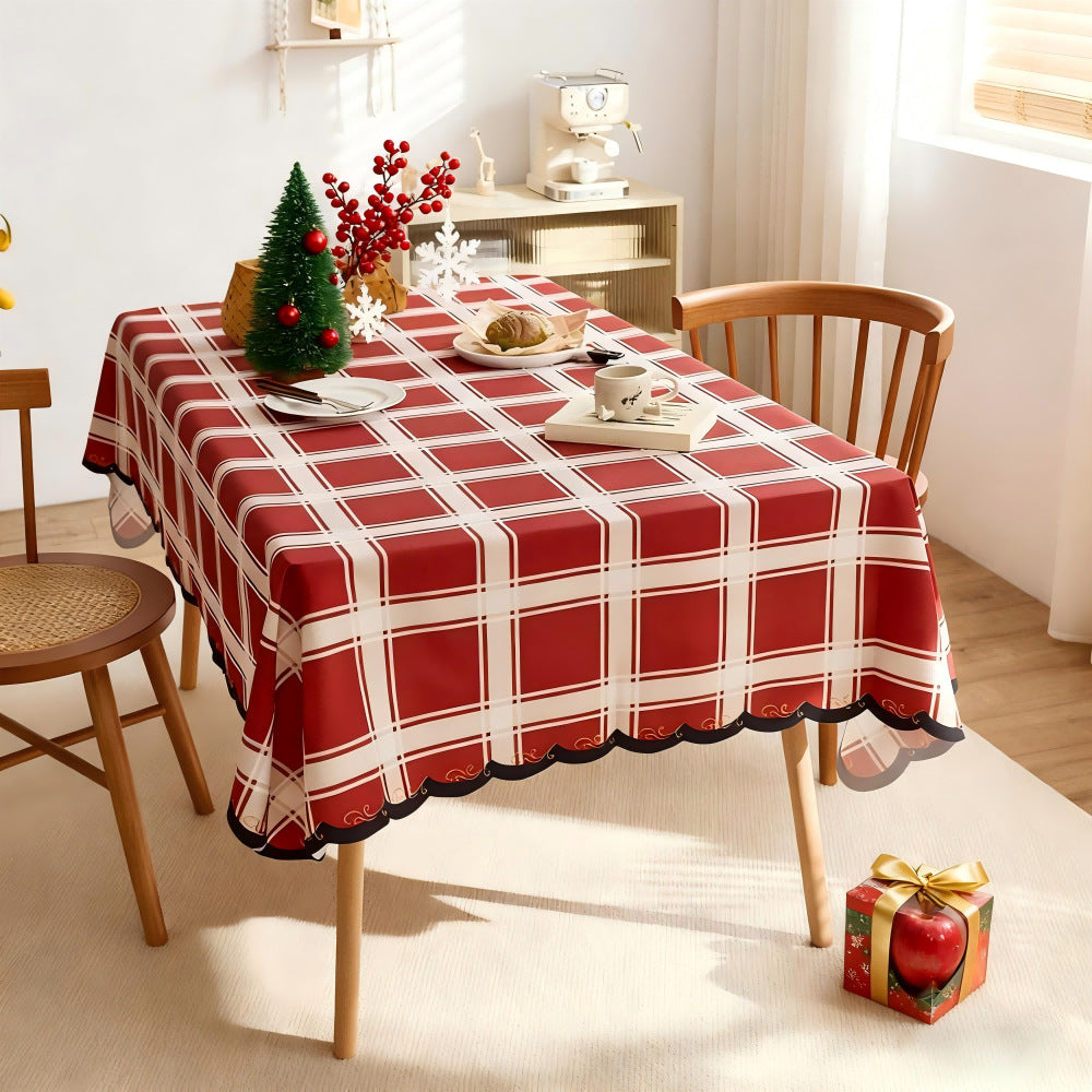 Elegant Checkered Tablecloth