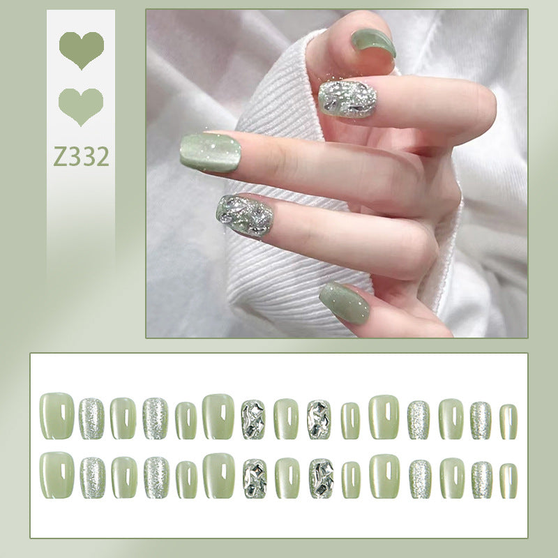 Acrylic nail set with elegant glitter design and creative effects Acalora