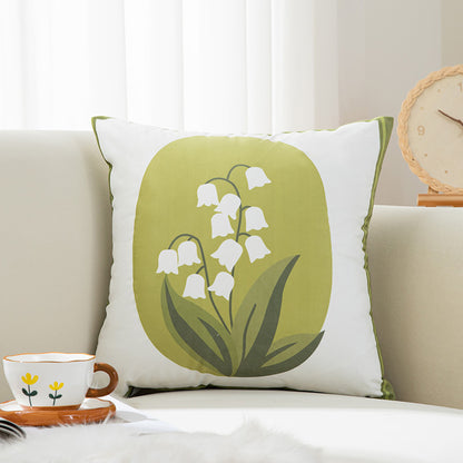 Decorative Floral Print Throw Pillow