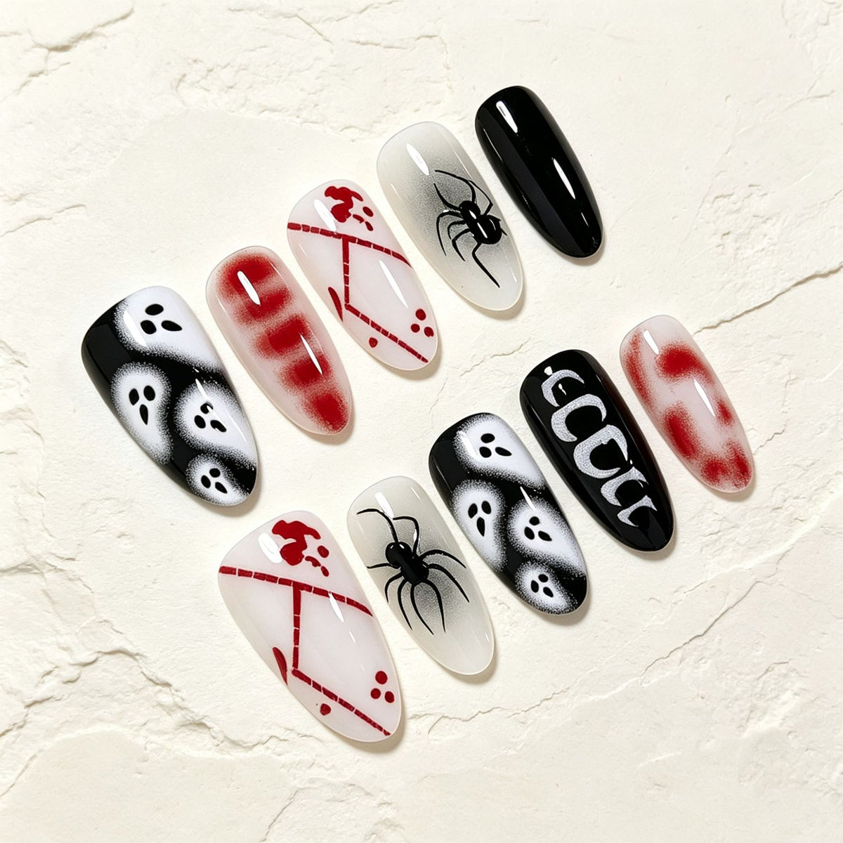 Halloween-Themed Artistic Press-On Nails Acalora