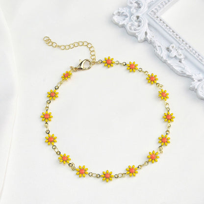 Colorful Floral Chain Bracelet Acalora