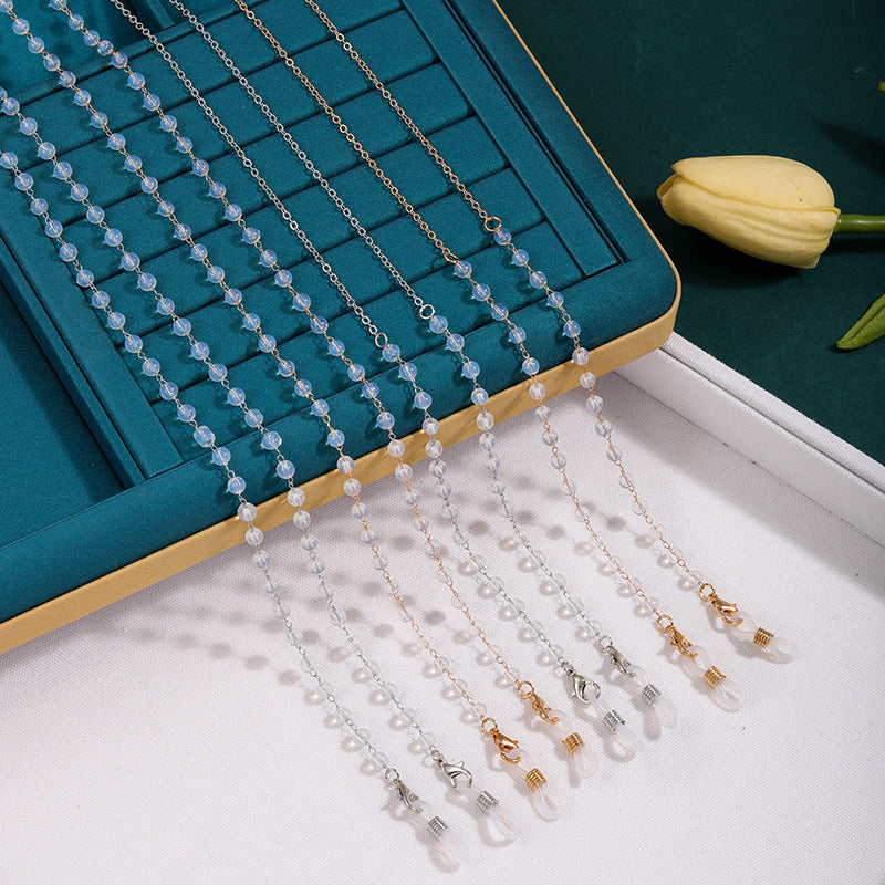 Elegant Beaded Eyewear Retainer Chain Acalora