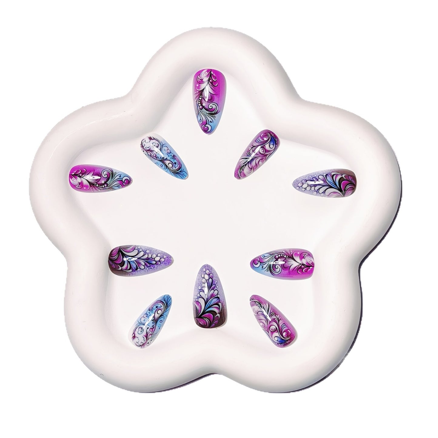 Artistic Floral Nail Design Acalora