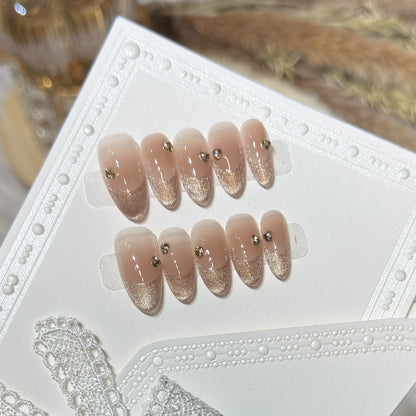 Elegant Glitter-Accent Press-On Nail Set Acalora