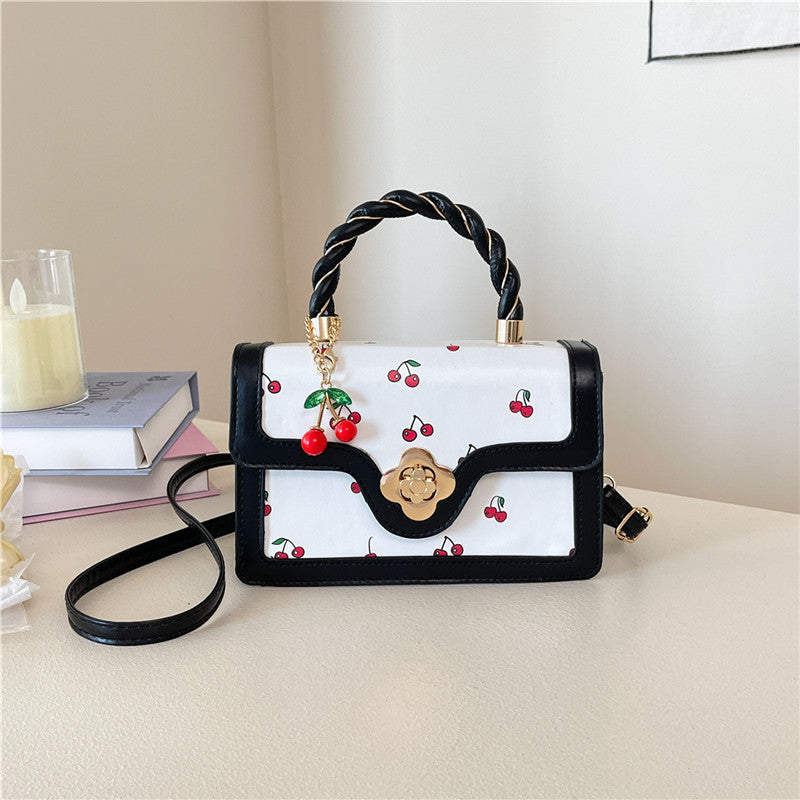 Playful Cherry Print Mini Satchel Handbag Acalora