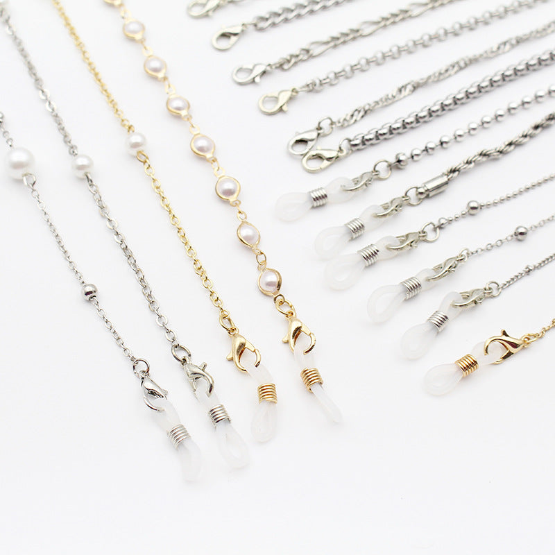 Elegant Pearl-Linked Eyewear Chain Acalora