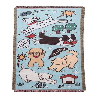 Playful Dog-Themed Throw Blanket