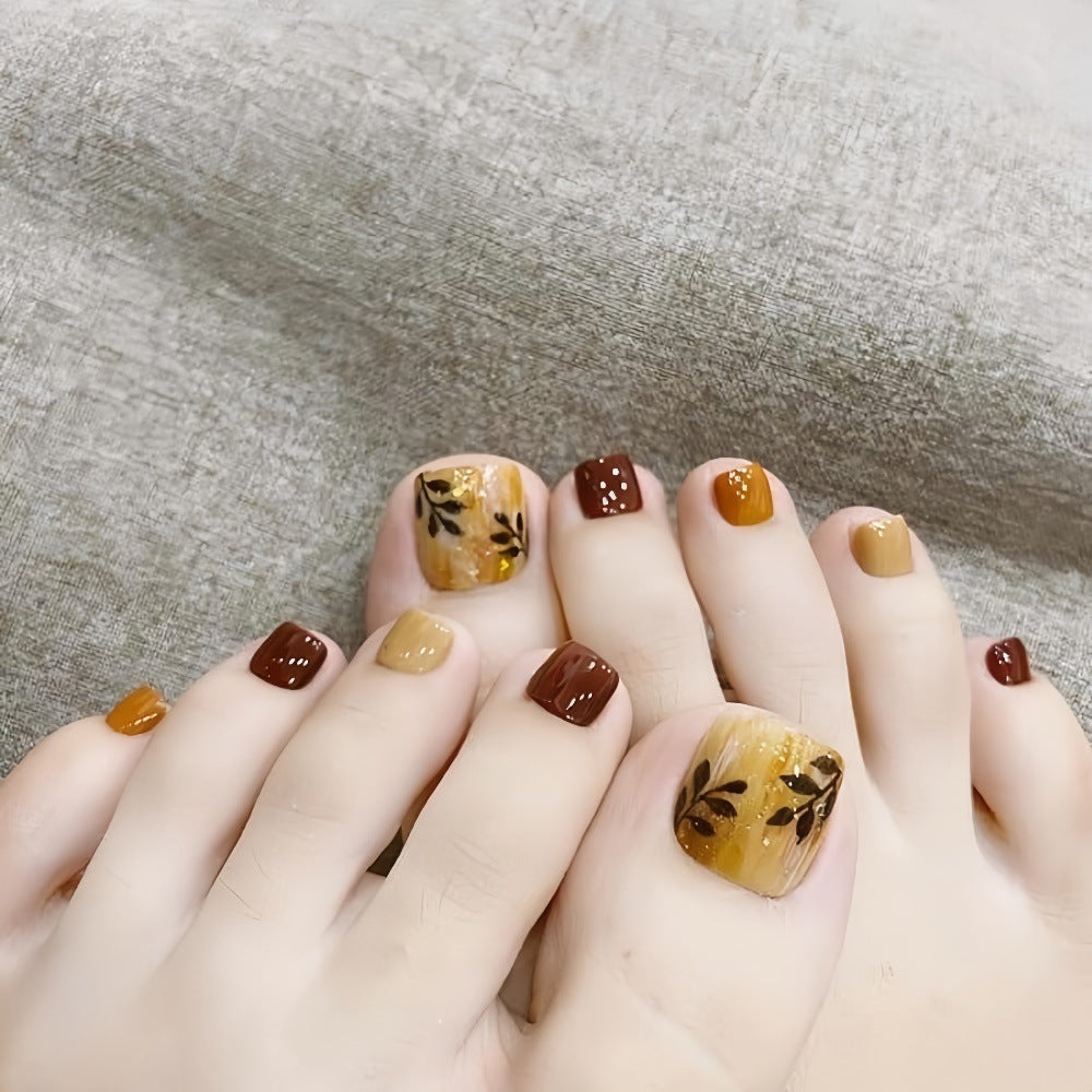 Artificial nail set with flower embossed design Acalora