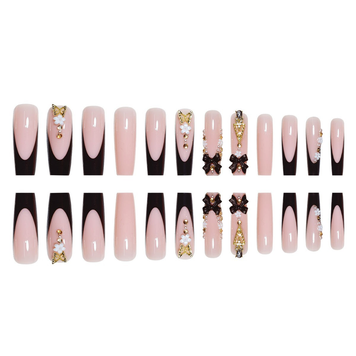 Luxurious 3D Floral Press-On Nail Art Acalora