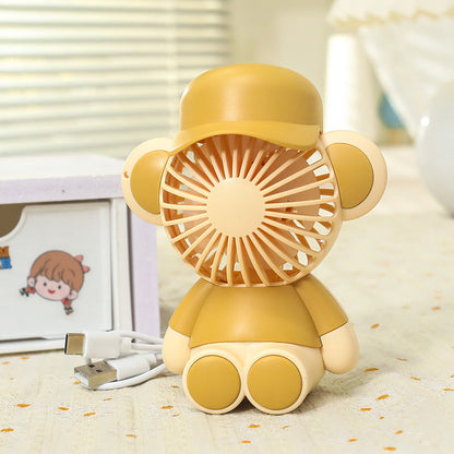 Women's Portable Handheld Fan with Cute Monkey Design Karnz