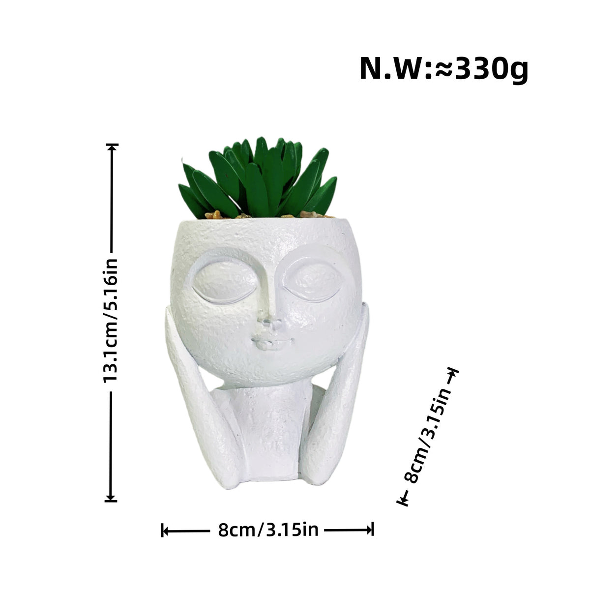Plant pot with face motif Acalora