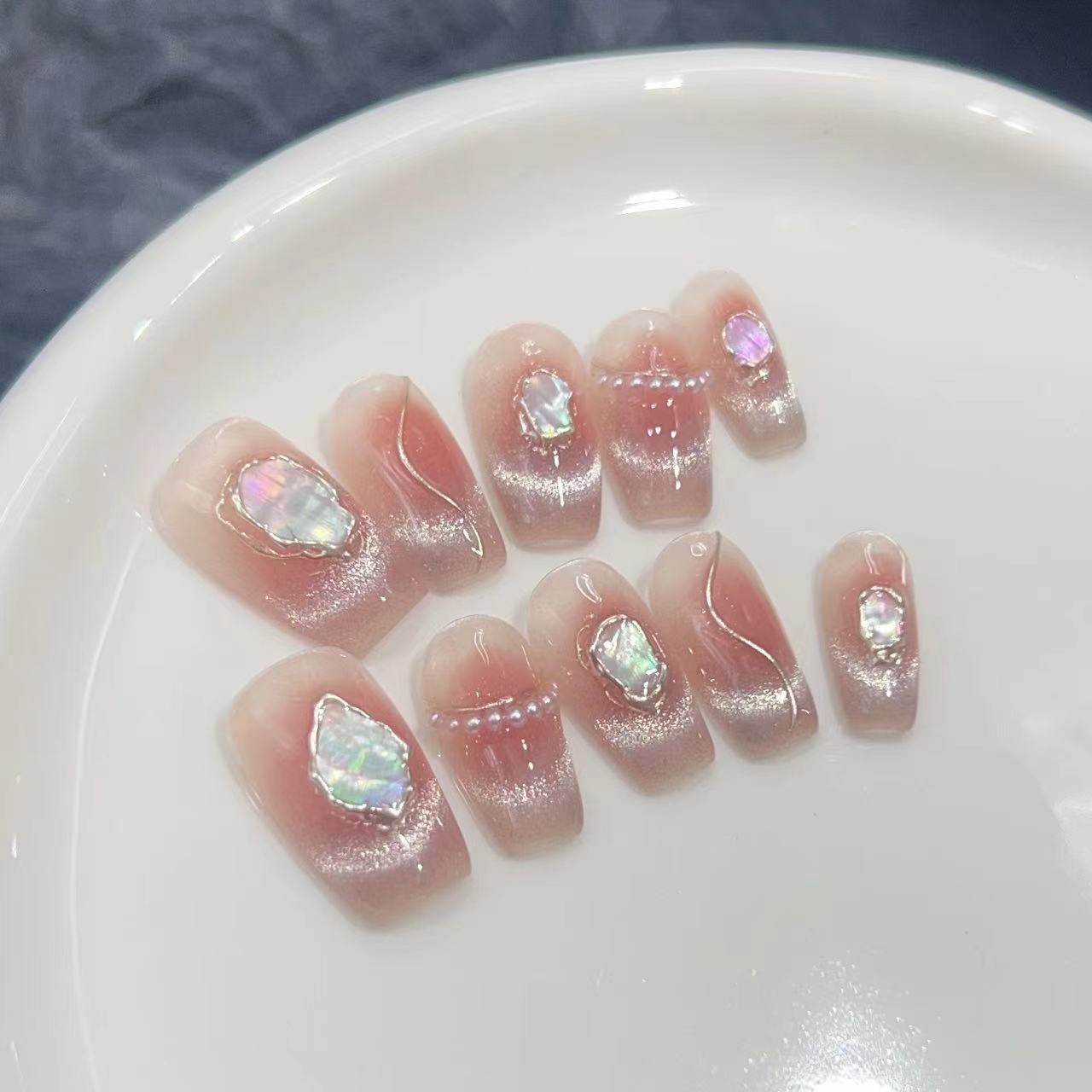 Glamorous Gemstone-Embellished Nail Art Set Acalora