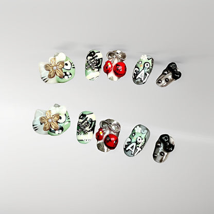 Playful Character Design Press-On Nail Art Set Acalora