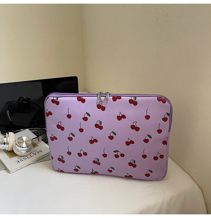 Playful Cherry Print Laptop Sleeve Acalora