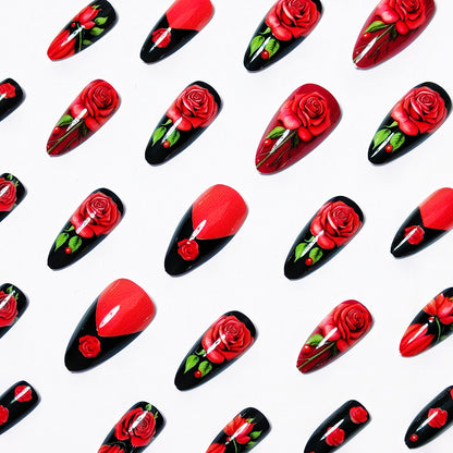 Floral Rose-Inspired Nail Art Acalora