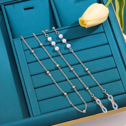 Elegant Pearl Eyewear Holder Chain Acalora