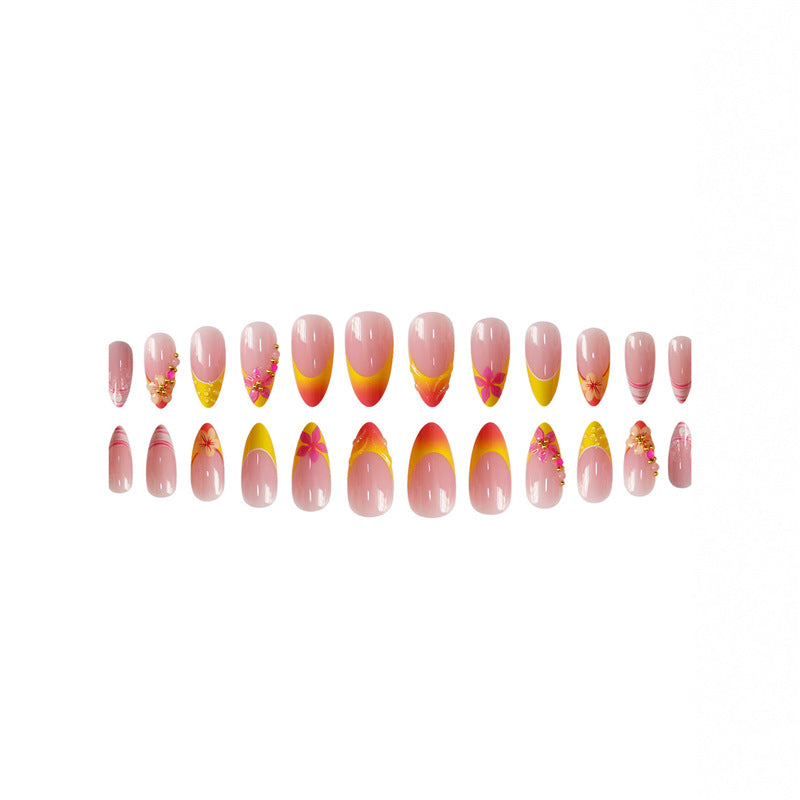 3D Floral Accent Press-On Nail Art Set Acalora