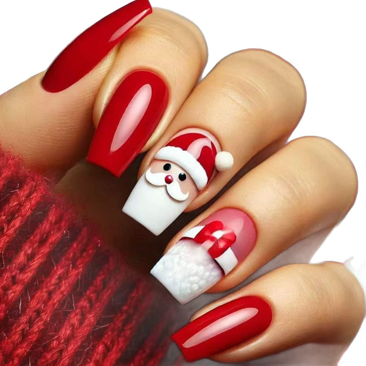 Holiday-Themed 3D Santa Nail Art Acalora