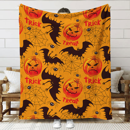 Fun-Themed Halloween Plush Throw Blanket
