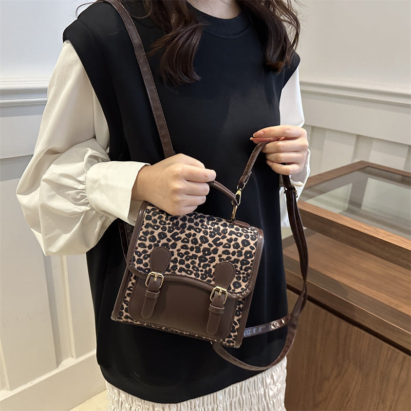 Chic Leopard Print Satchel Crossbody Bag Acalora