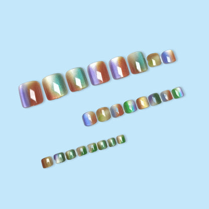 Artificial Nail Set with Sparkling Gradient and Glitter Acalora