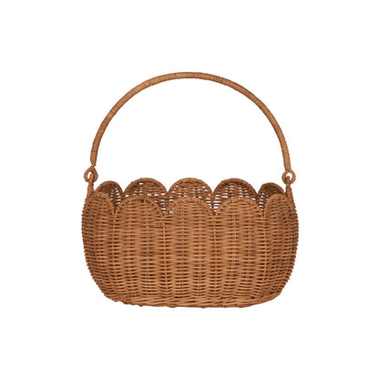 Scalloped Edge Woven Storage Basket Acalora