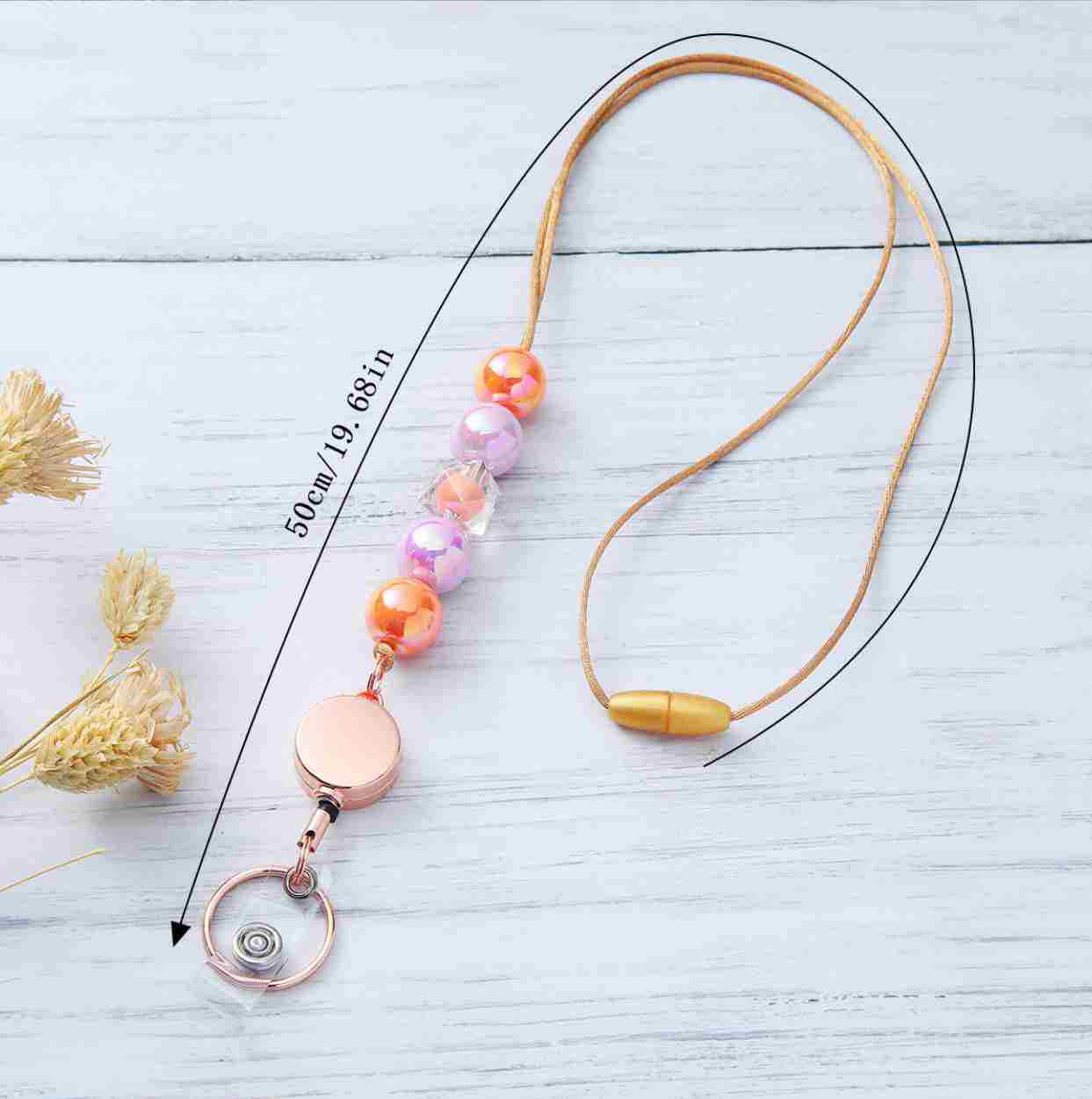Decorative Beaded ID Badge Lanyard Acalora