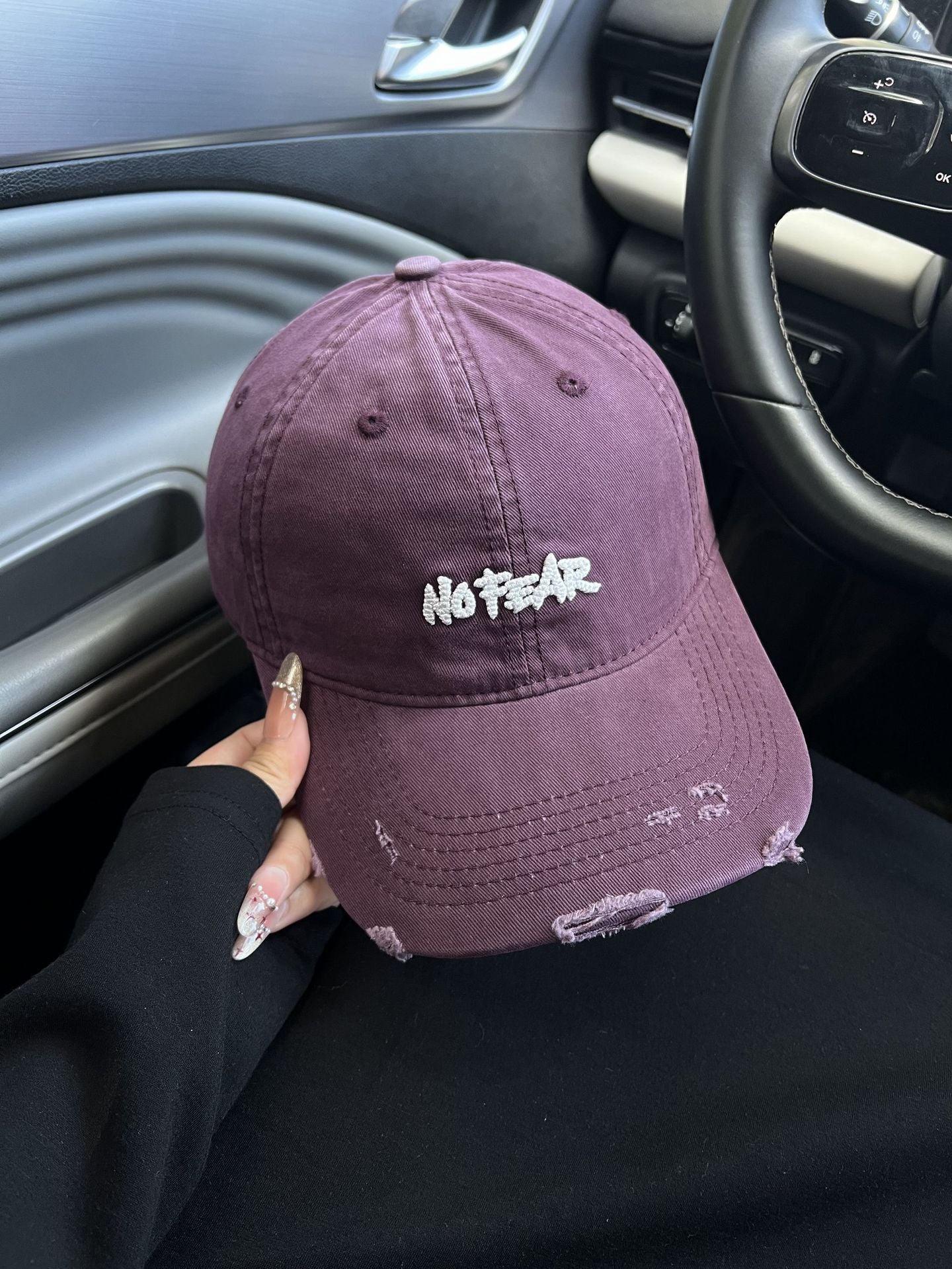 Distressed Vintage-Inspired Baseball Cap