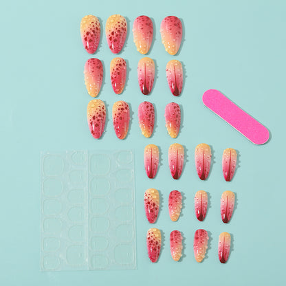 Creative artificial nails with appealing ombre and glitter effects Acalora
