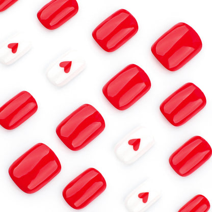 Heart-Embellished Premium Press-On Nail Set Acalora