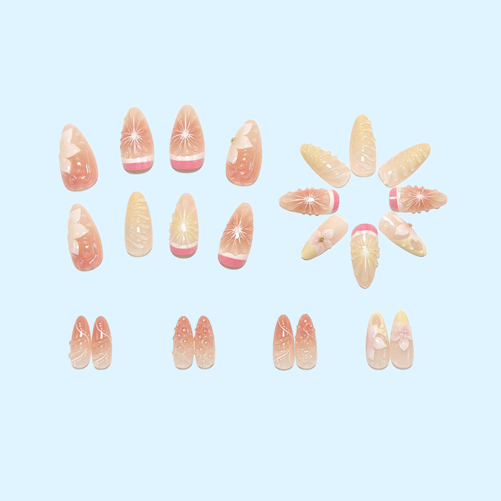Artificial nails with 3D flower and fruit designs Acalora