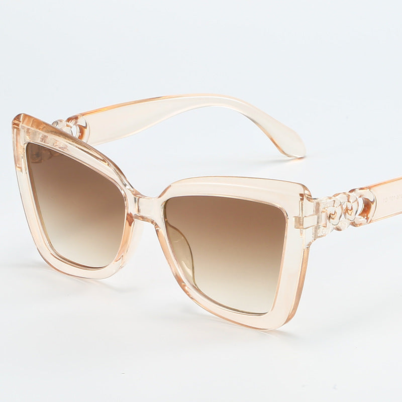 Women's modern Cat-Eye sunglasses with clear frame and UV protection Karnz
