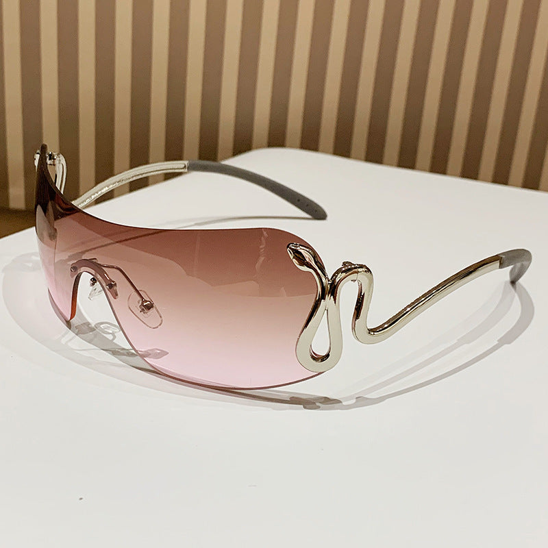 Women's Fashion Oversized Sunglasses with Innovative Metal Frame and Unique Design Bowlift