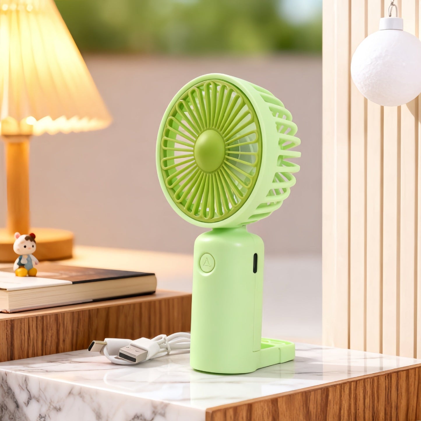 Women's Portable Table Fan with Multi-Speed Control and USB Port Karnz