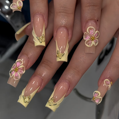 Artistic 3D Floral Nail Art Design Acalora