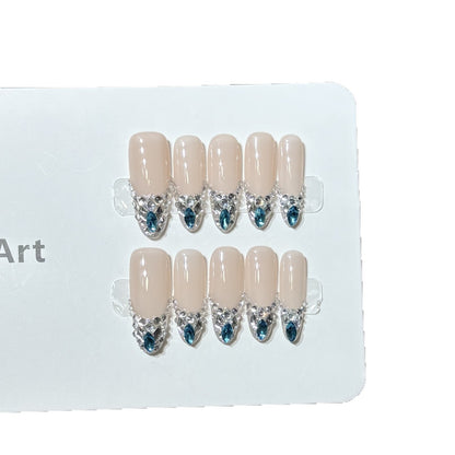 Elegant Rhinestone-Accent Press-On Nail Set Acalora