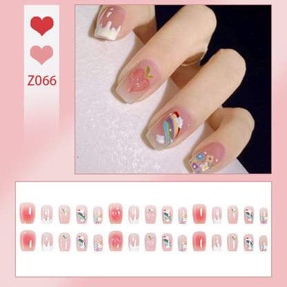 Creative nail art set with colorful fruit motifs and stylish designs Acalora