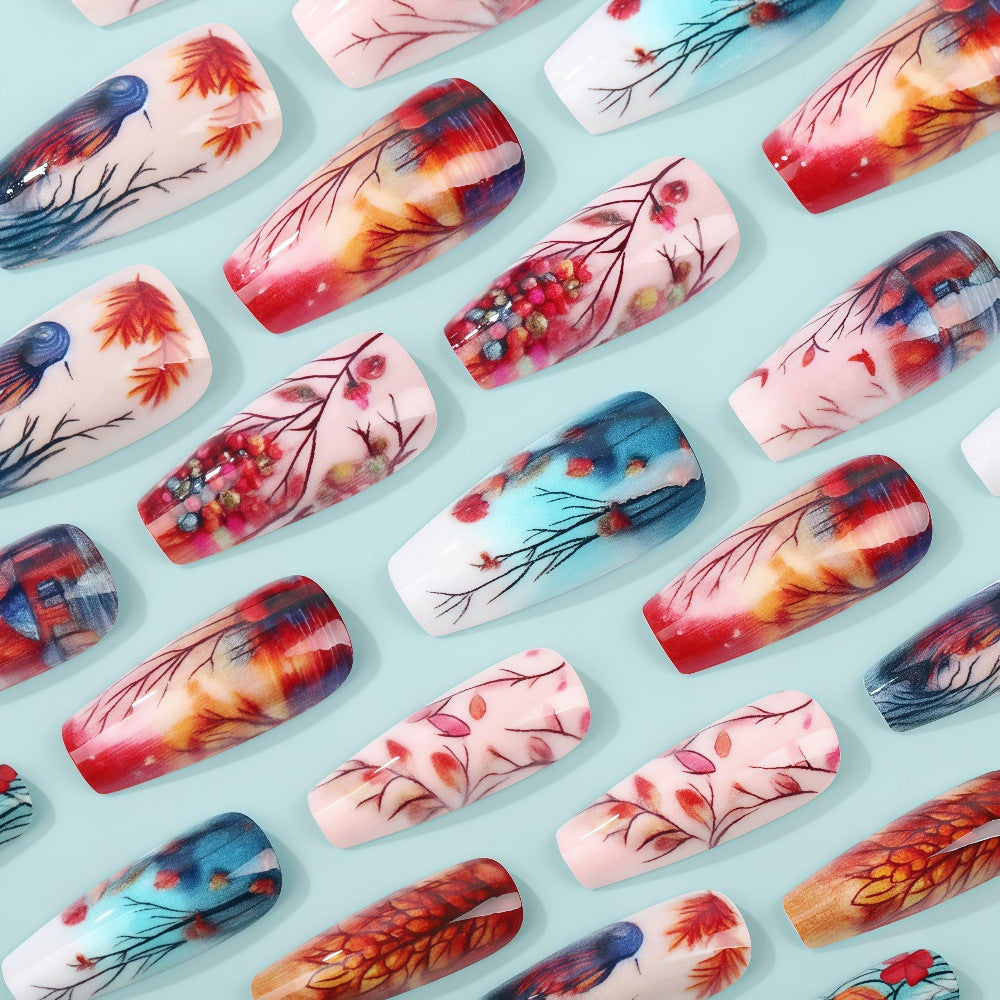 Creative artificial nails with floral and artistic patterns Acalora