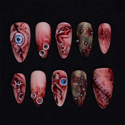 Nail art set with floral patterns and ombre effects Acalora
