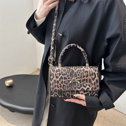 Stylish Animal Print Top Handle Handbag Acalora