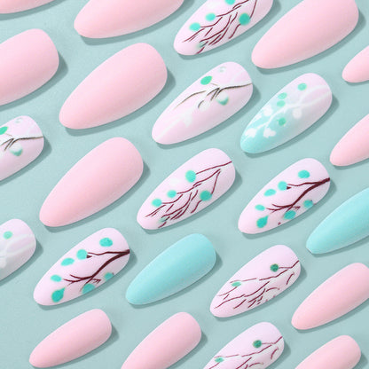 Artificial nails in romantic floral design Acalora