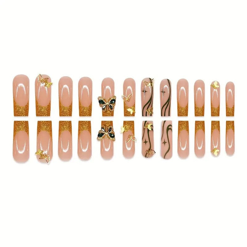Glamorous Butterfly-Inspired Nail Art Extensions Acalora