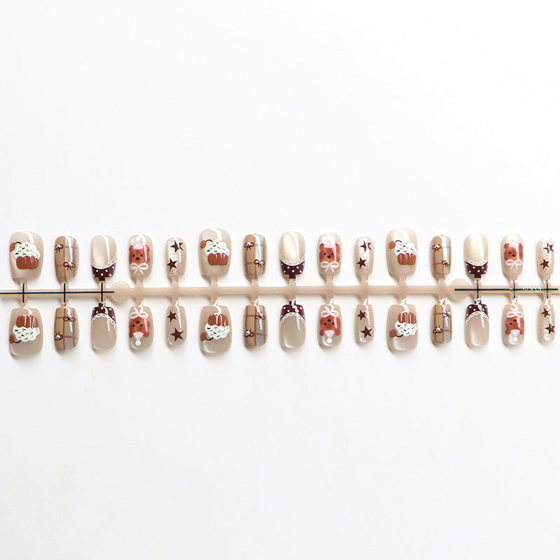 Whimsical Cupcake-Themed Press-On Nail Art Set Acalora