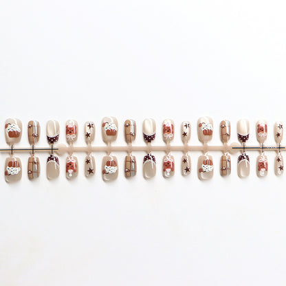 Whimsical Cupcake-Themed Press-On Nail Art Set Acalora