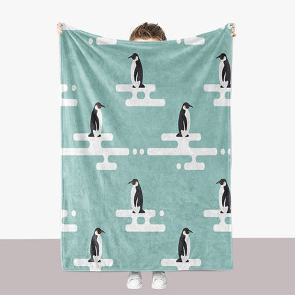 Penguin-Themed Plush Throw Blanket