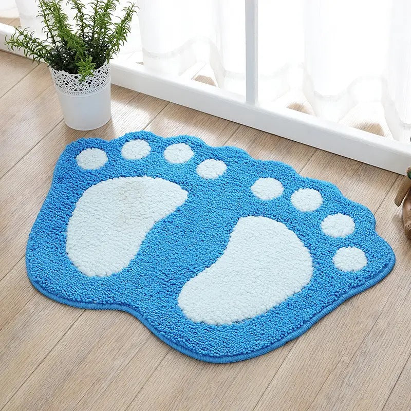 Cute Cartoon Footprint Bath Mat