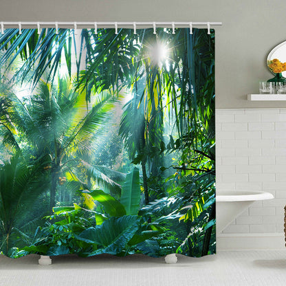 Tropical Jungle Print Shower Curtain